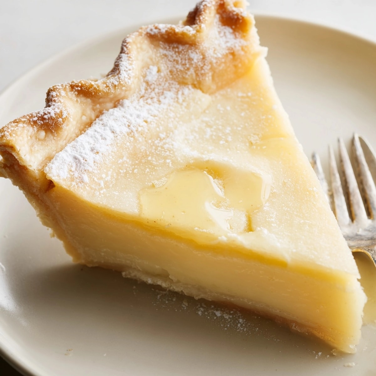 Homemade water pie: sugary crust shimmers. Enjoy this Great Depression era frugal treat.