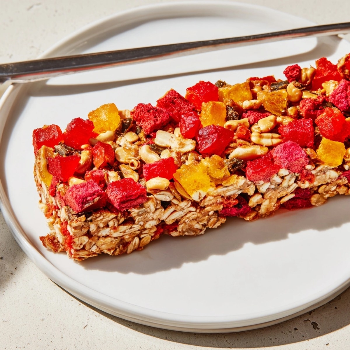 Colorful DIY Snack Bars recipe featuring chewy gummies and crunchy freeze-dried candy.