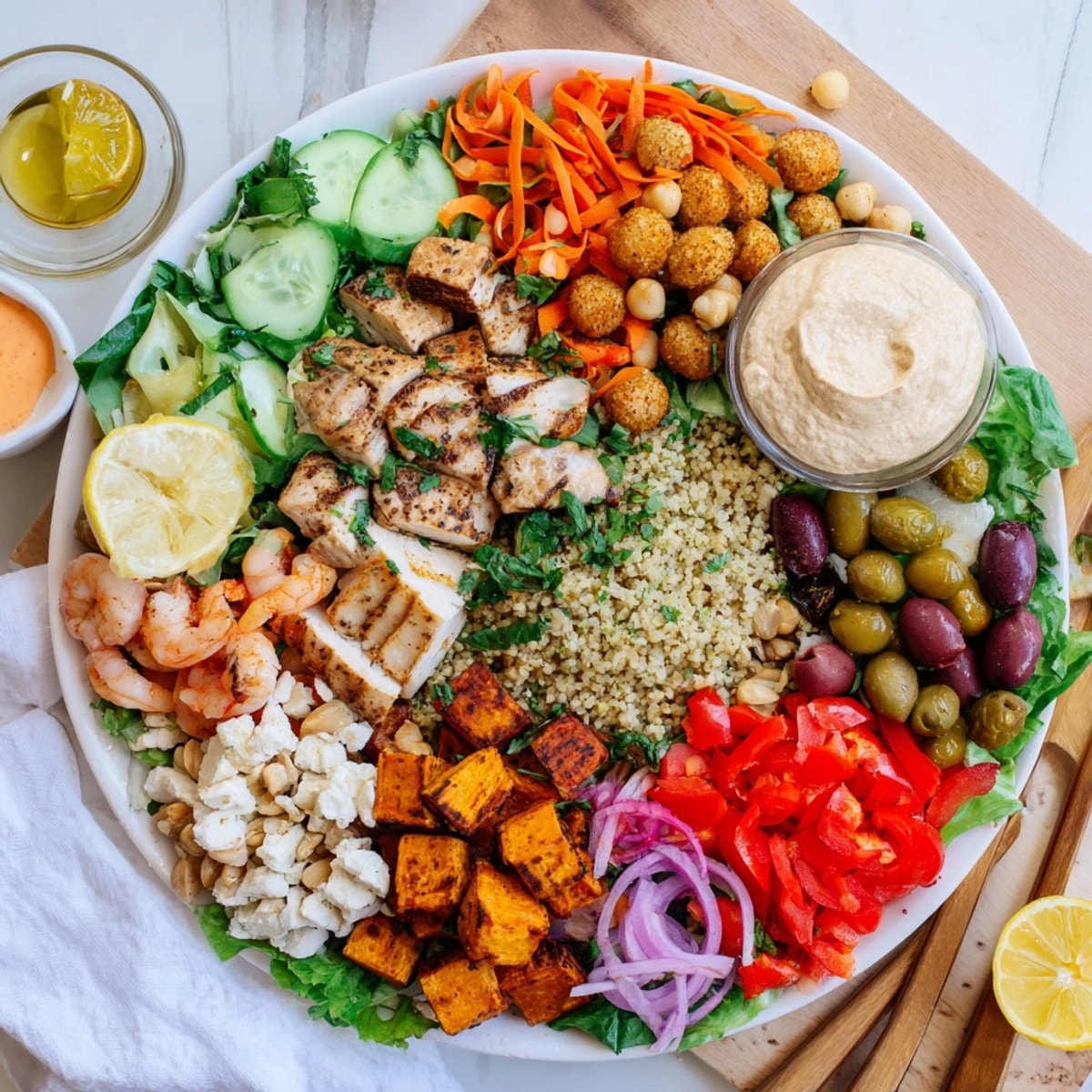 Colorful "Interactive Plated meals" spread: fragrant rice, vibrant veggies, proteins offer a delightful DIY experience.