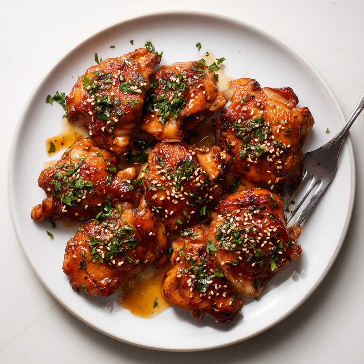 Golden Honey Garlic Chicken glistening in a sticky sauce, ready for a weeknight dinner.
