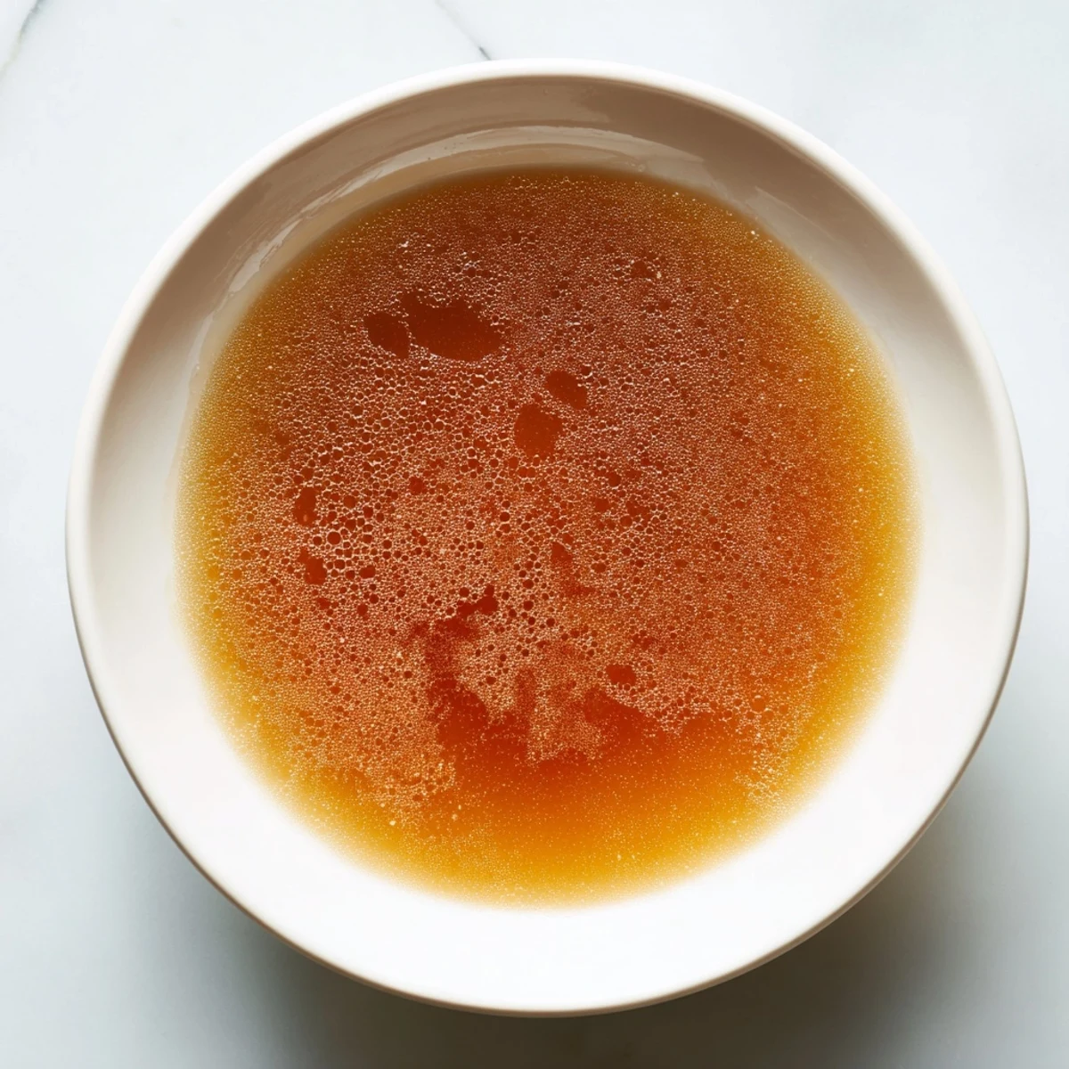 A simmering pot of homemade beef stock, deeply savory and ready for delicious meals.