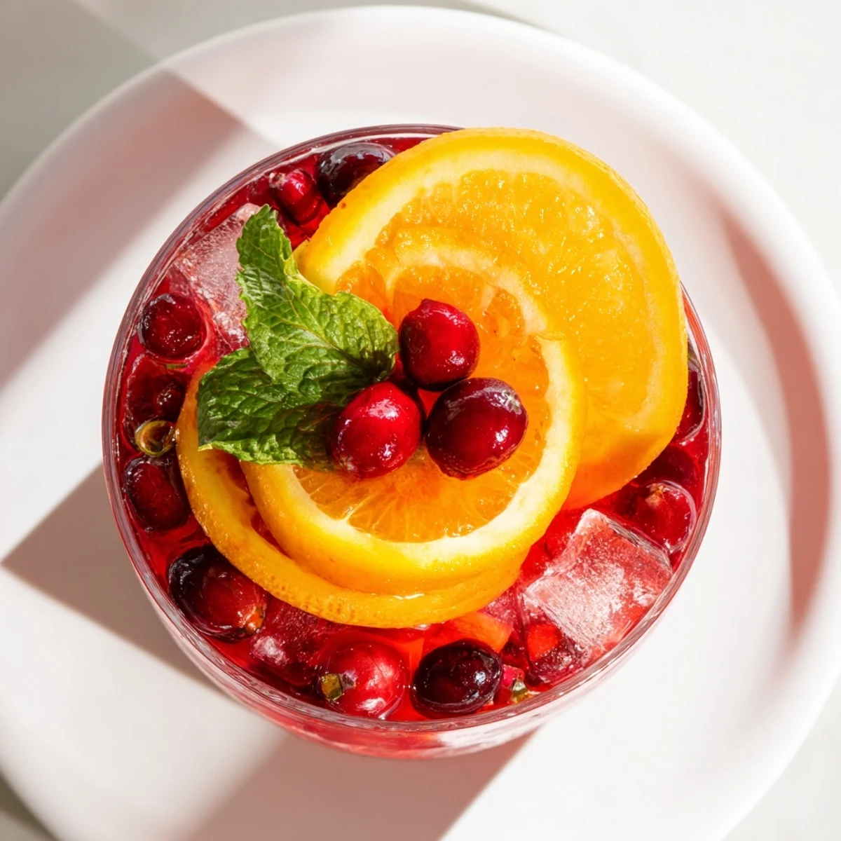 This beautiful pitcher of Cranberry Punch is ideal for a party, sparkling with fresh citrus.