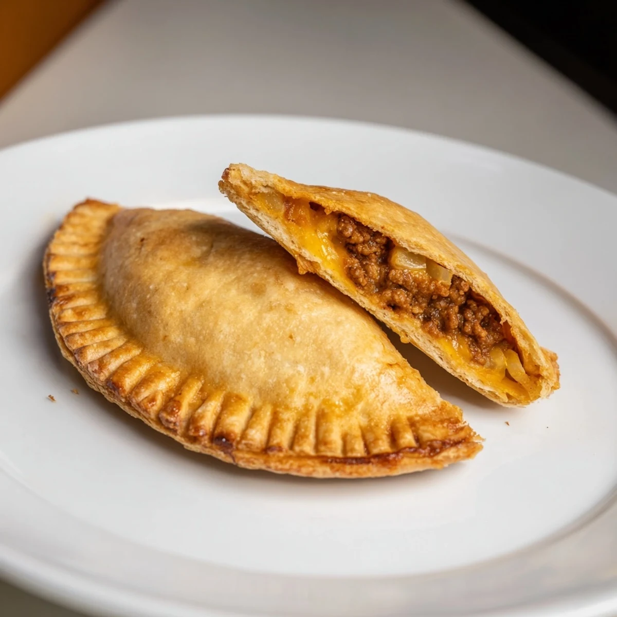 Golden, crispy Beef and Cheese Empanadas, ready to serve with their savory, cheesy fillings bursting.