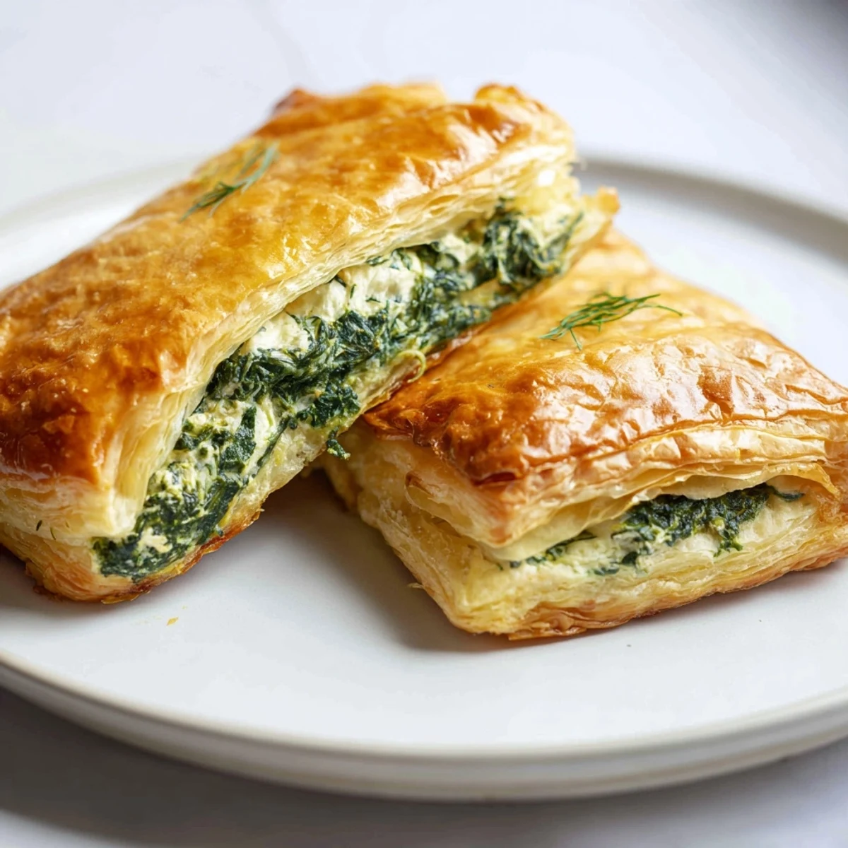 Flaky golden crust surrounds the Savory Spinach Pie, showcasing a tempting Mediterranean vegetarian dish.