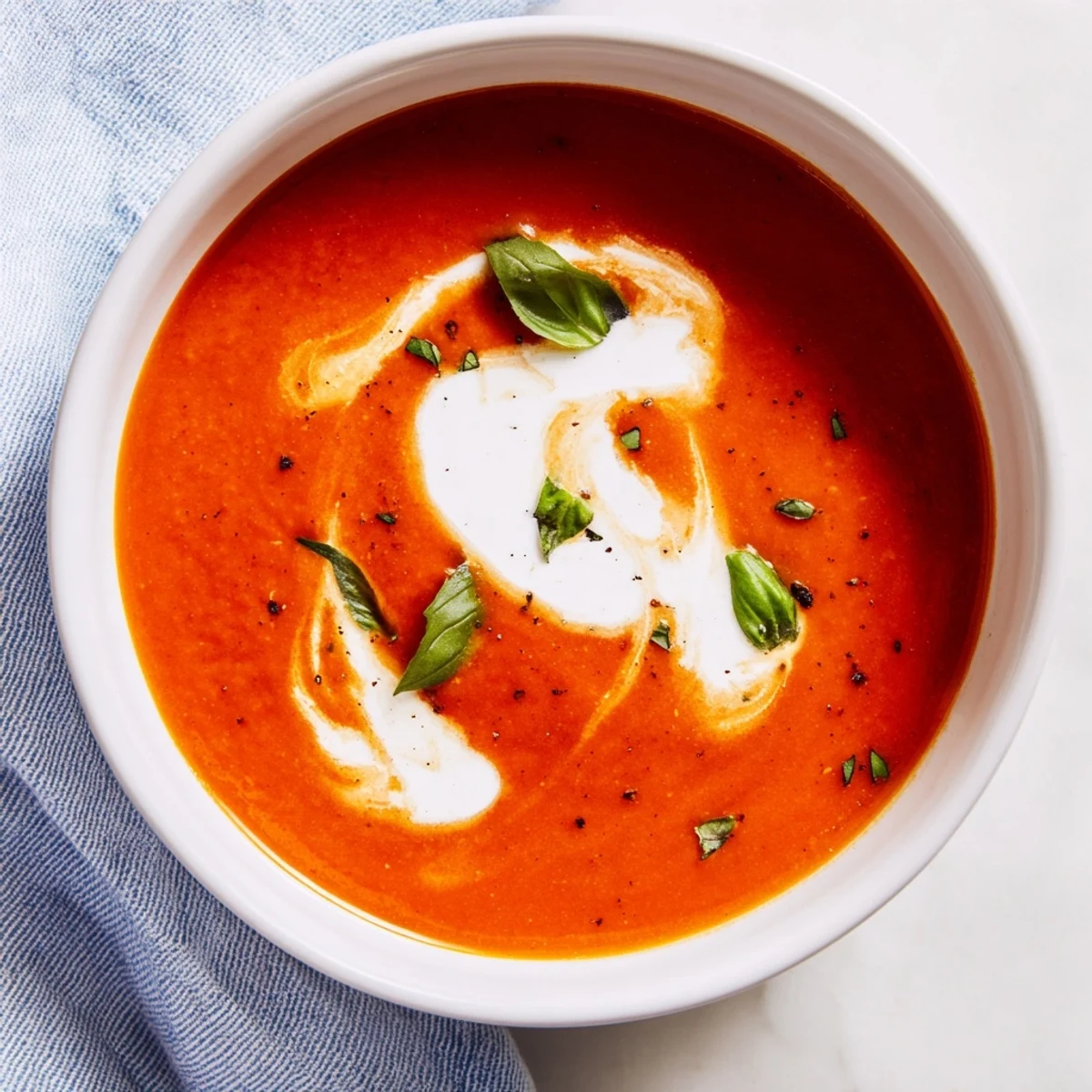 Smoky aroma of Roasted Red Pepper and Tomato Soup, a hearty vegetarian meal, ready to serve.