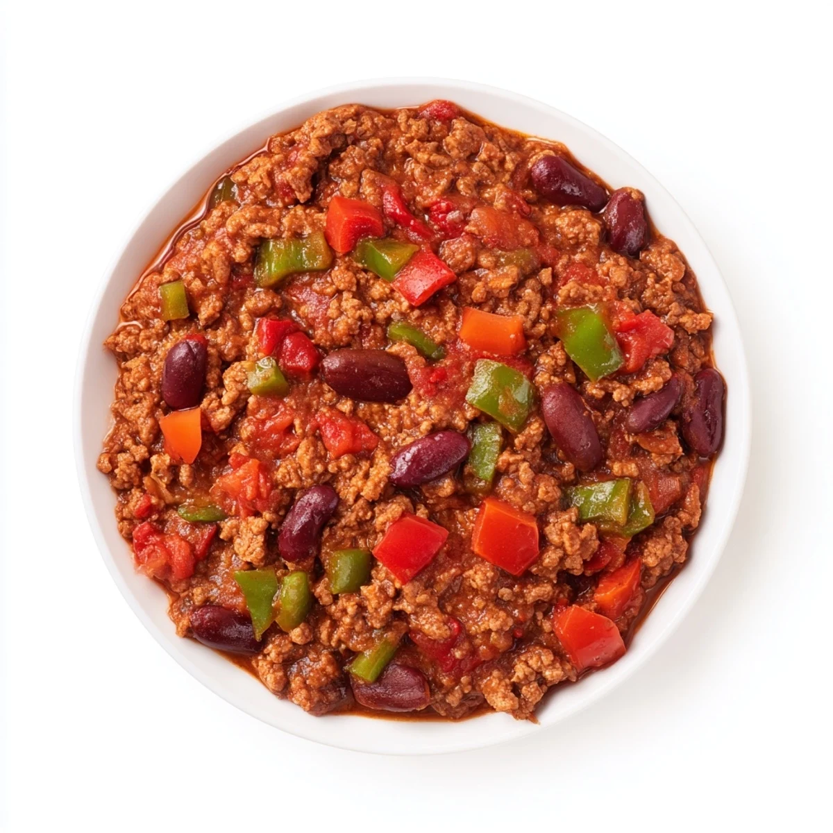 A close-up of hearty Slow Cooked Turkey Chili, showcasing tender turkey and colorful vegetables, perfect for a cold day.