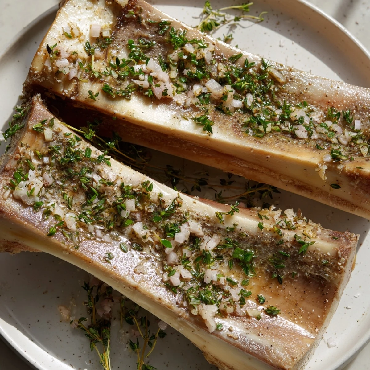 Roasted beef bone marrow, glistening and bubbling, ready to be scooped onto warm, crusty bread.