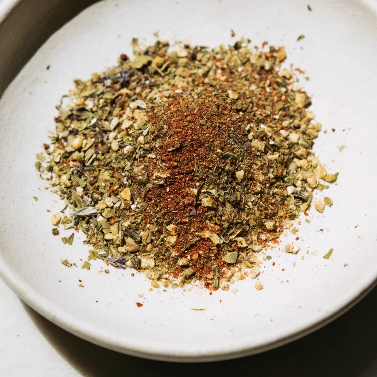 Vibrant spices and herbs come together to create a delicious spiced herb mix, perfect for boosting meals.