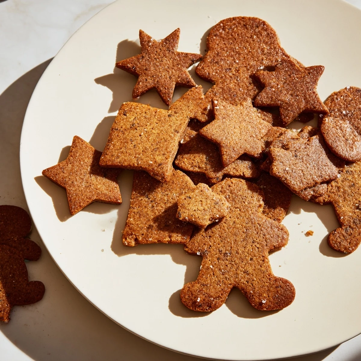 Close-up image shows a scoop of gingerbread baking mix, ready to make fragrant holiday treats.