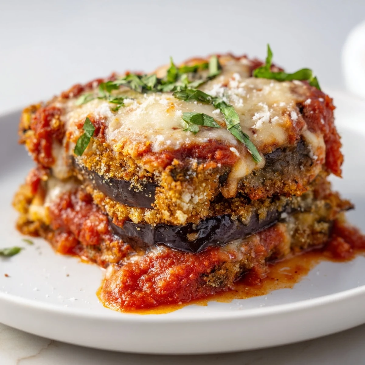 Crispy Breaded Eggplant Parmesan