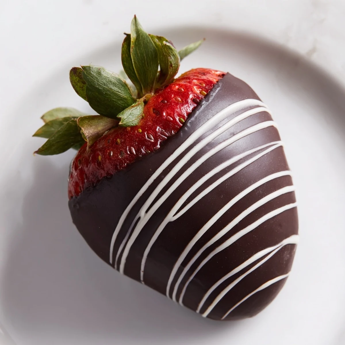 Close-up of vibrant, dipped chocolate strawberries, ready to enjoy as a sweet after-dinner treat.