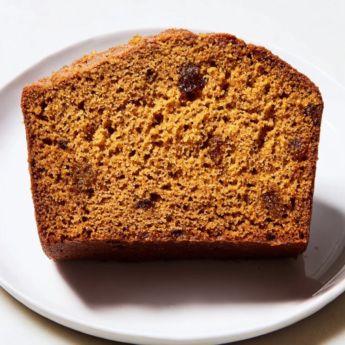 A freshly baked, beautifully textured gingerbread loaf offers wonderful spiced aromas, ready to eat.
