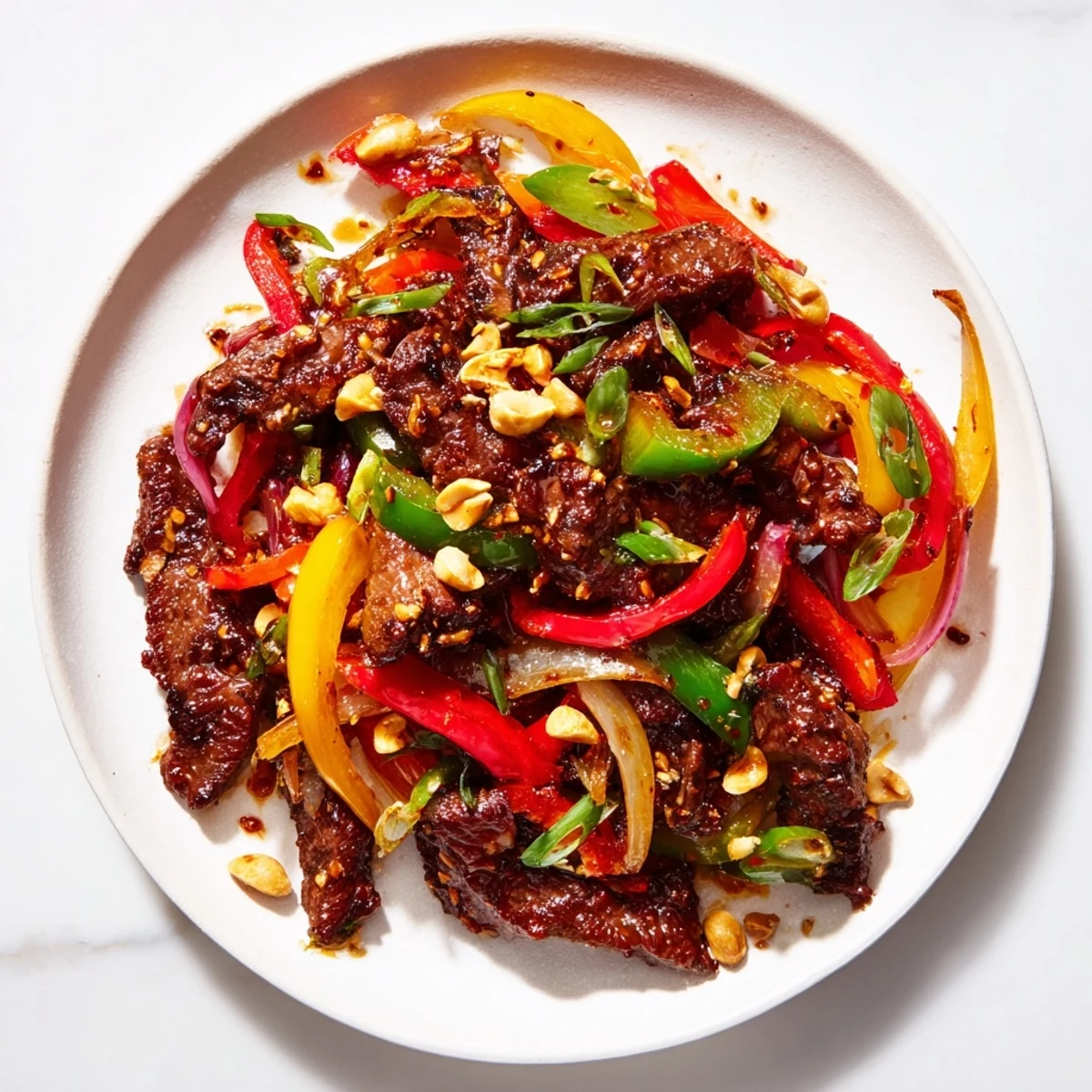 Imagine this delicious Szechuan Beef: savory beef and vegetables with a spicy, tongue-tingling flavor.