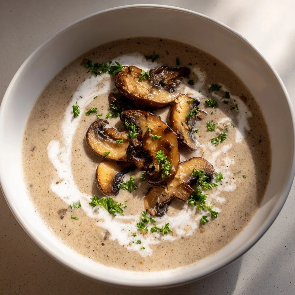Creamy Mushroom Garlic Soup