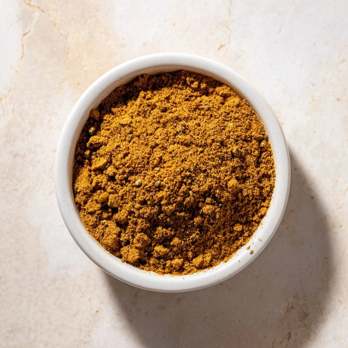 Close-up of freshly blended Gingerbread Spices, showcasing cinnamon and ginger's warmth visually.