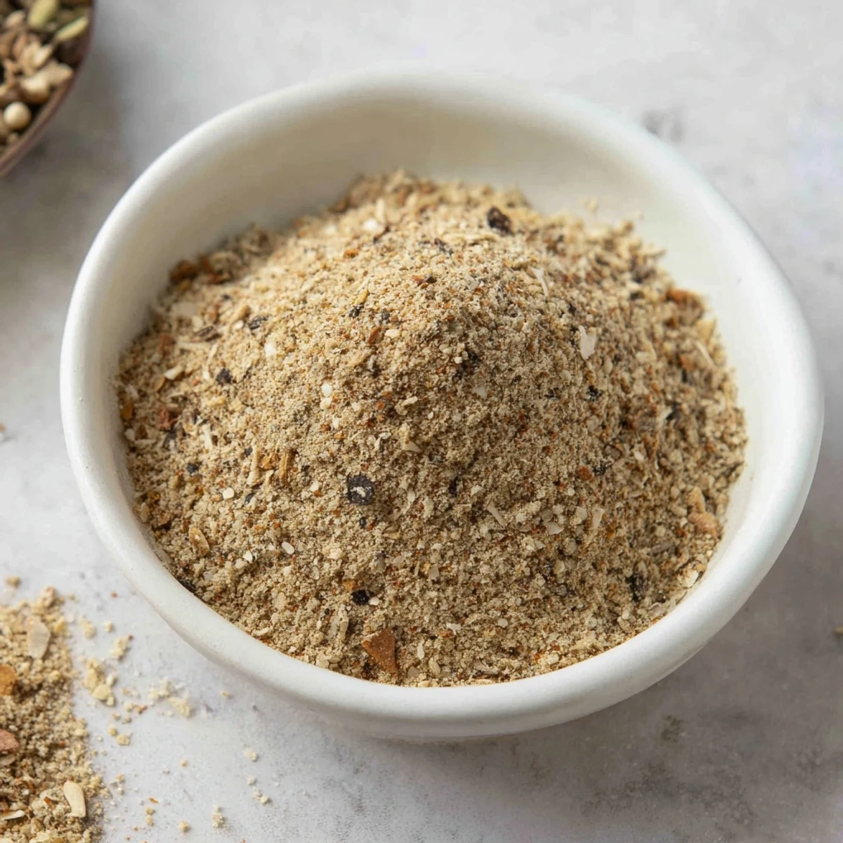 Homemade Gingerbread Spices in a glass jar, perfect for gifting and infusing flavor during the holidays.