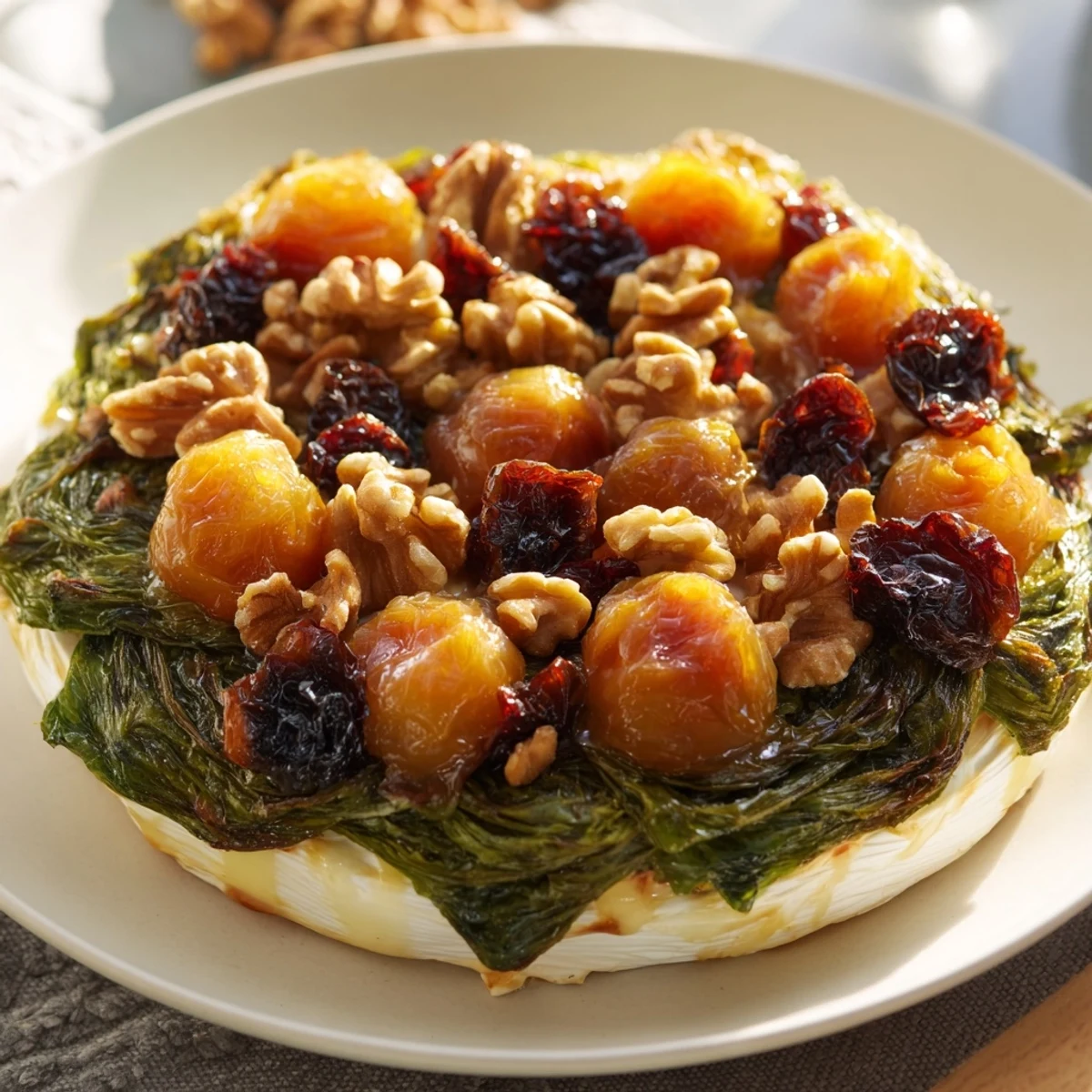 Warm and melty Baked Brie, baked in golden puff pastry, ready to serve with crackers.