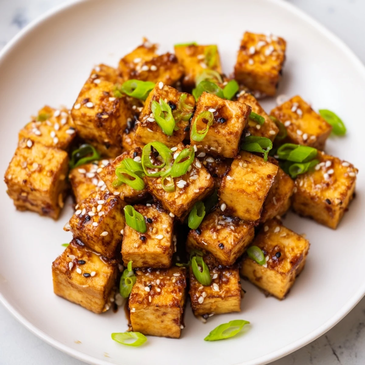 Imagine the crispy texture of air fryer tofu alongside dipping sauces, a flavorful Asian-inspired meal.