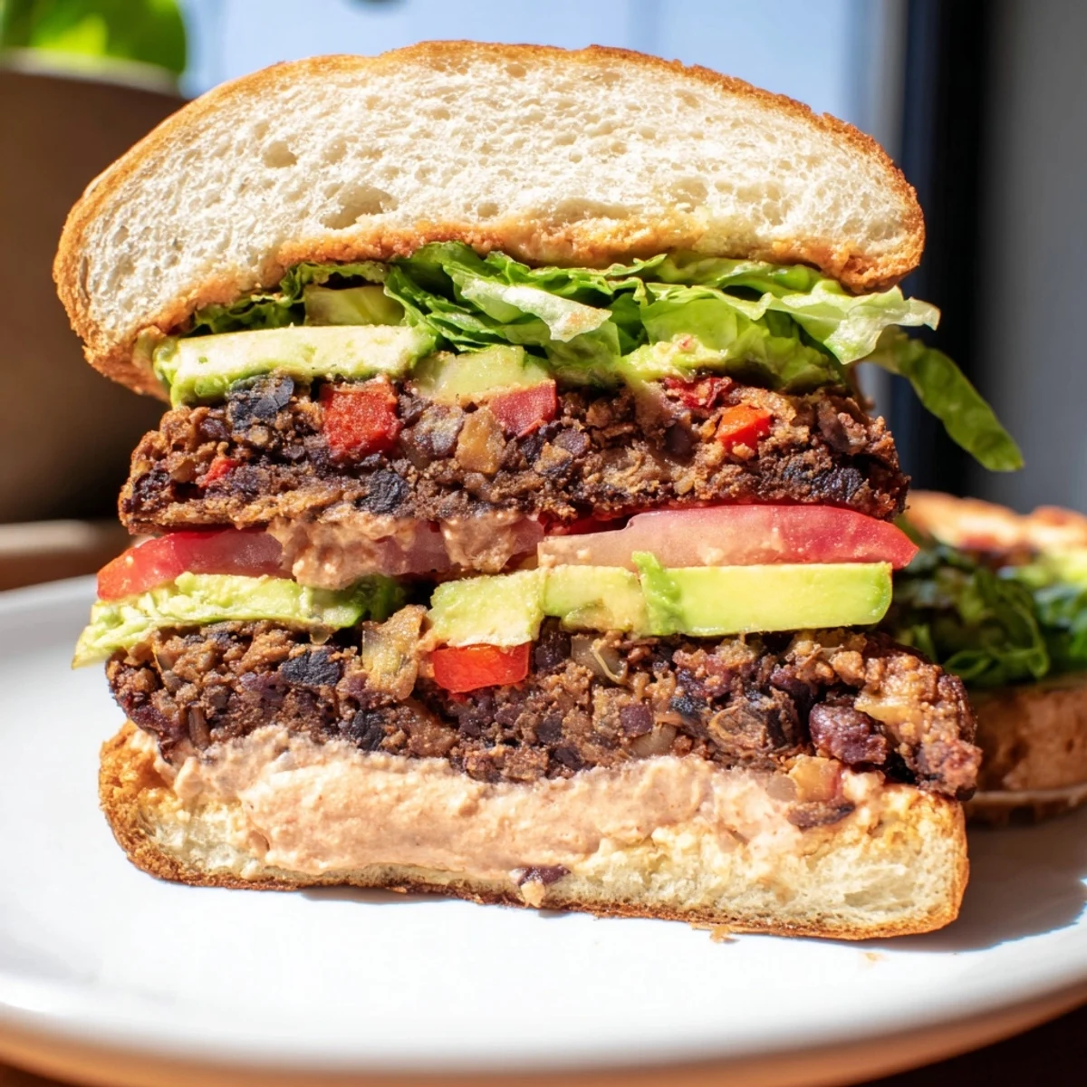 Golden-brown Vegan Black Bean Burger patties sizzling in a skillet, infused with smoked paprika and cumin.