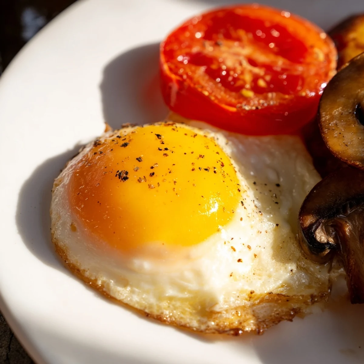 Hearty Traditional Irish Breakfast with baked beans, sautéed mushrooms, caramelized tomatoes, and a cup of Irish tea.