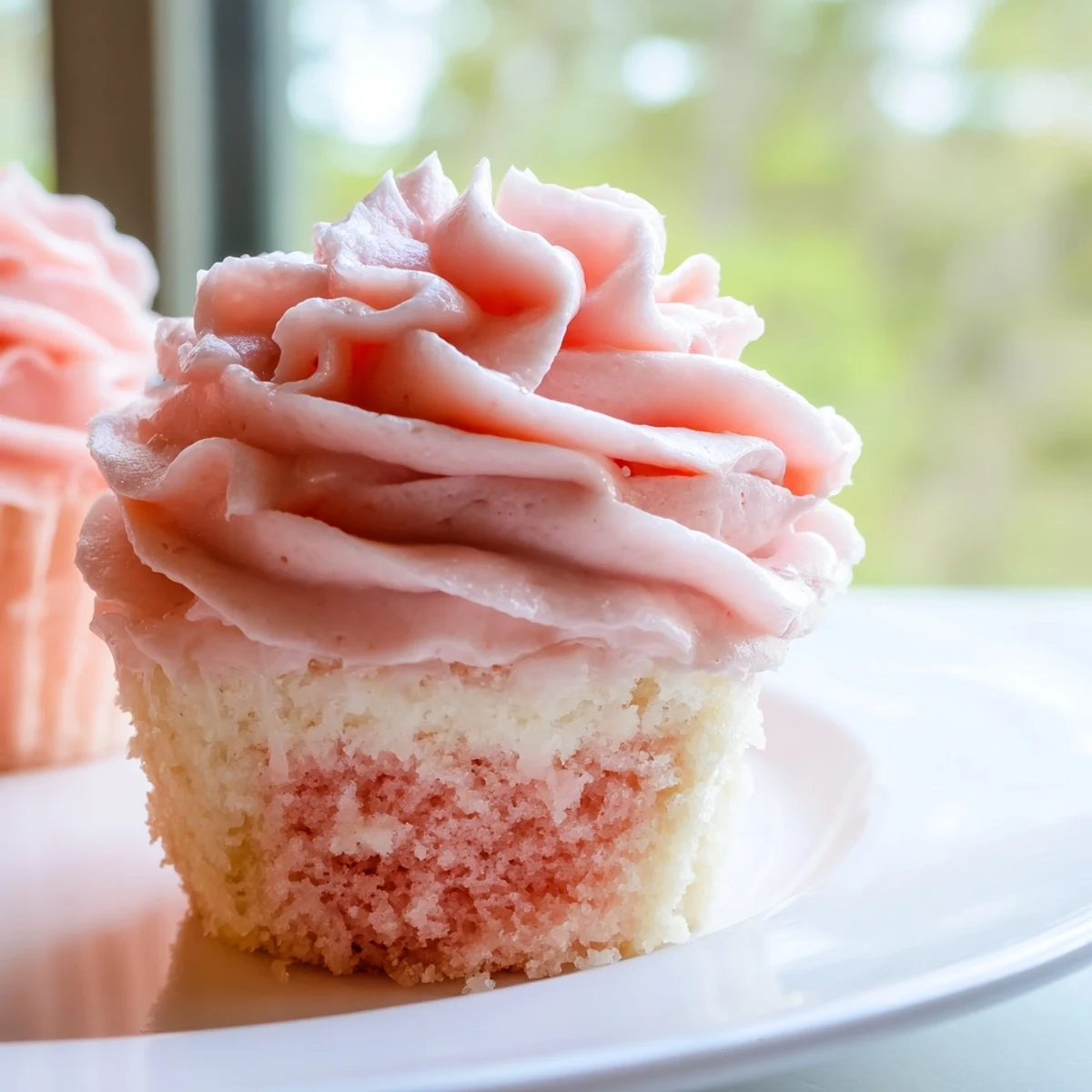 Stack of three Valentine Pink Champagne Cupcakes with moist crumb, perfect for a celebration dessert platter.