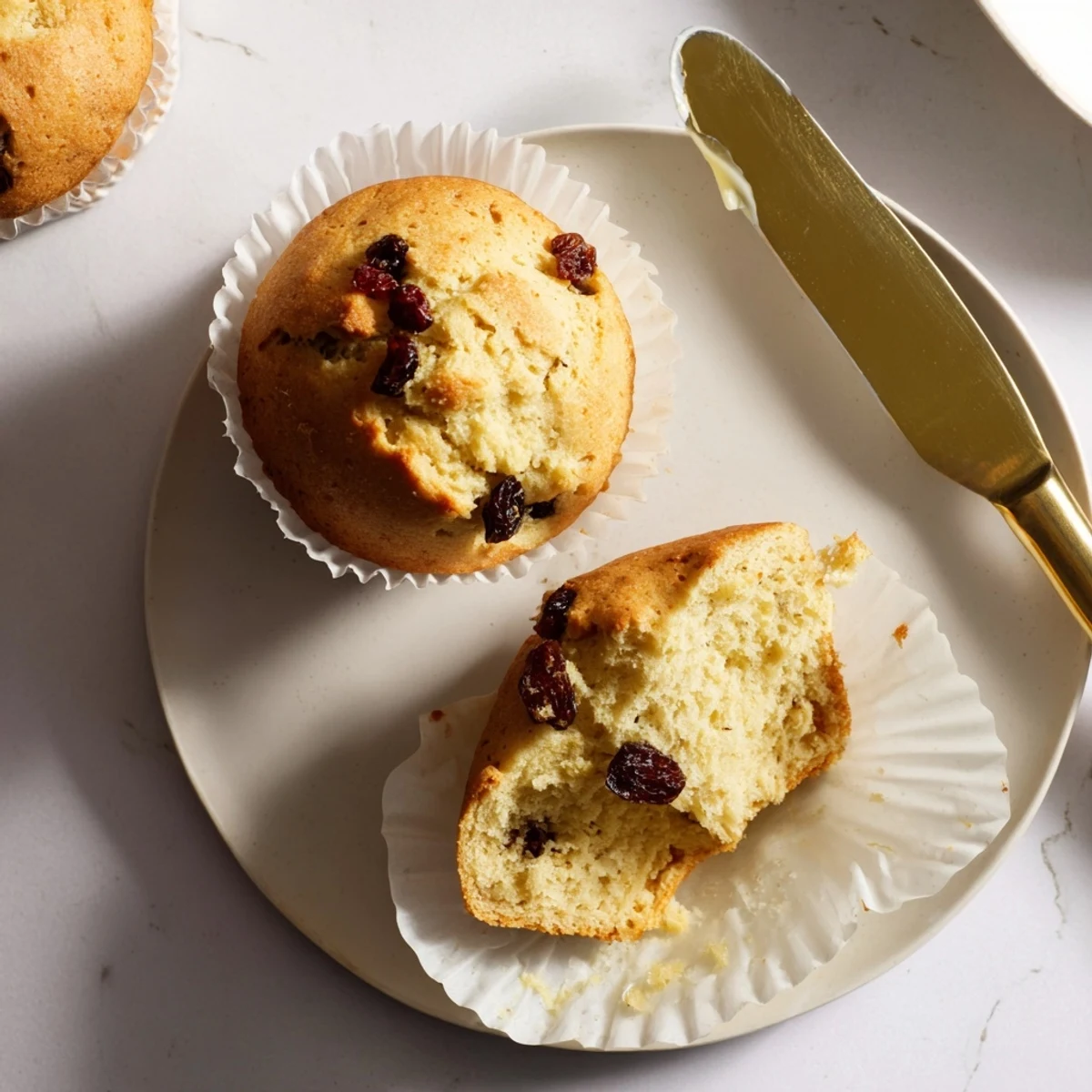 Warm Irish Soda Bread Muffins with moist crumb and currants, perfect for a cozy breakfast spread or snack.