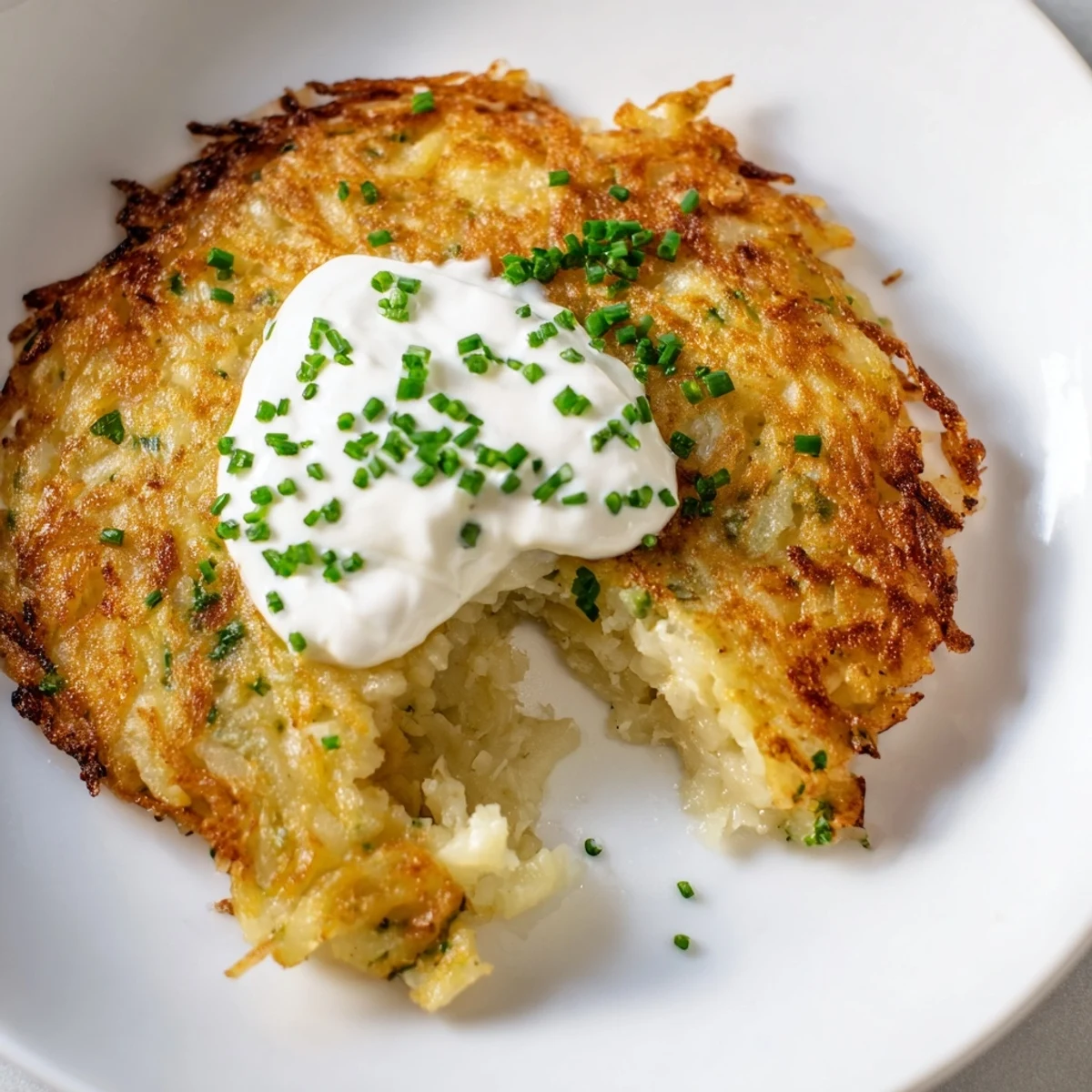 Warm Irish Boxty Potato Pancakes sizzling in a skillet with butter, served with a side of tangy sour cream.