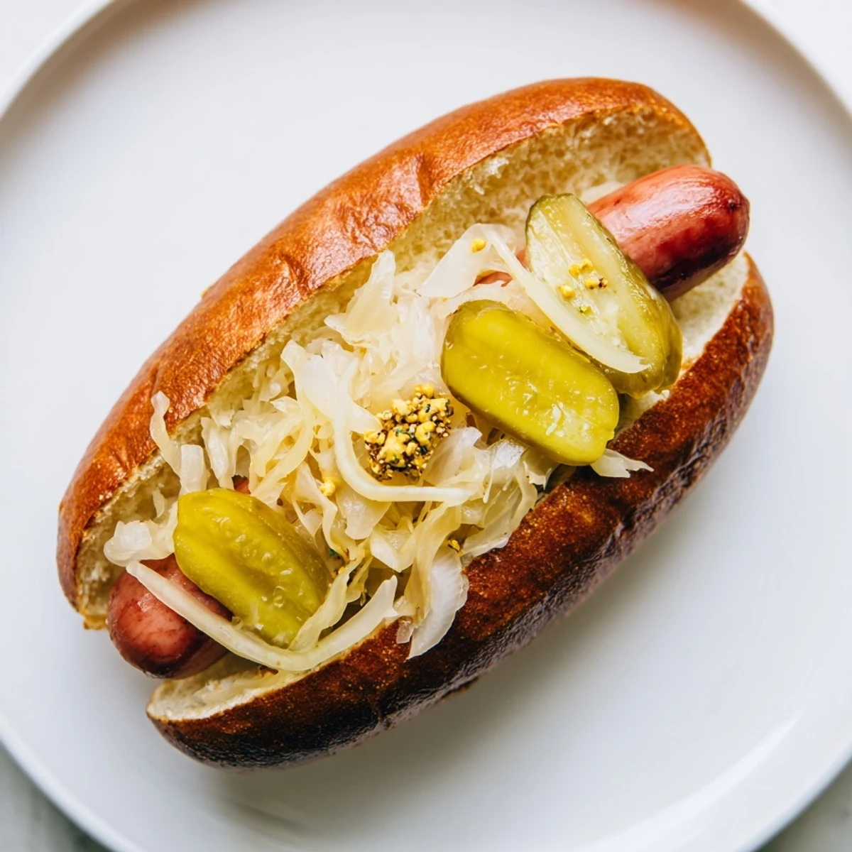 Served hot, these tailgate bratwursts are loaded with onions and mustard for a savory bite.