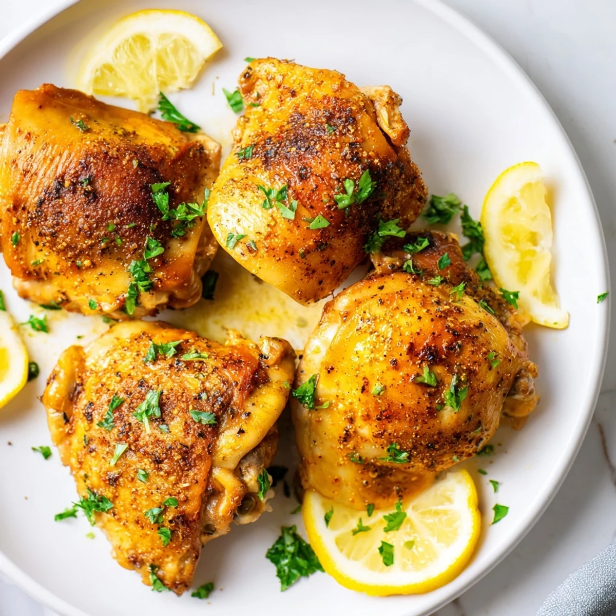 Close-up of seasoned Oven Baked Chicken Breasts with a savory spice rub and juicy interior.