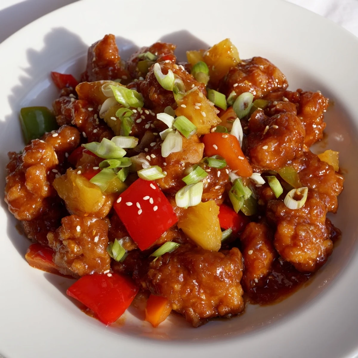 Aromatic Sweet Hawaiian Crockpot Chicken slow-cooked with ginger, garlic, and sweet pineapple juice.