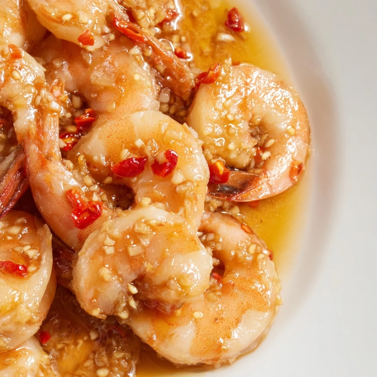 The spicy lemongrass shrimp sizzles with vibrant red chilies atop fluffy coconut rice, garnished with cilantro and lime.