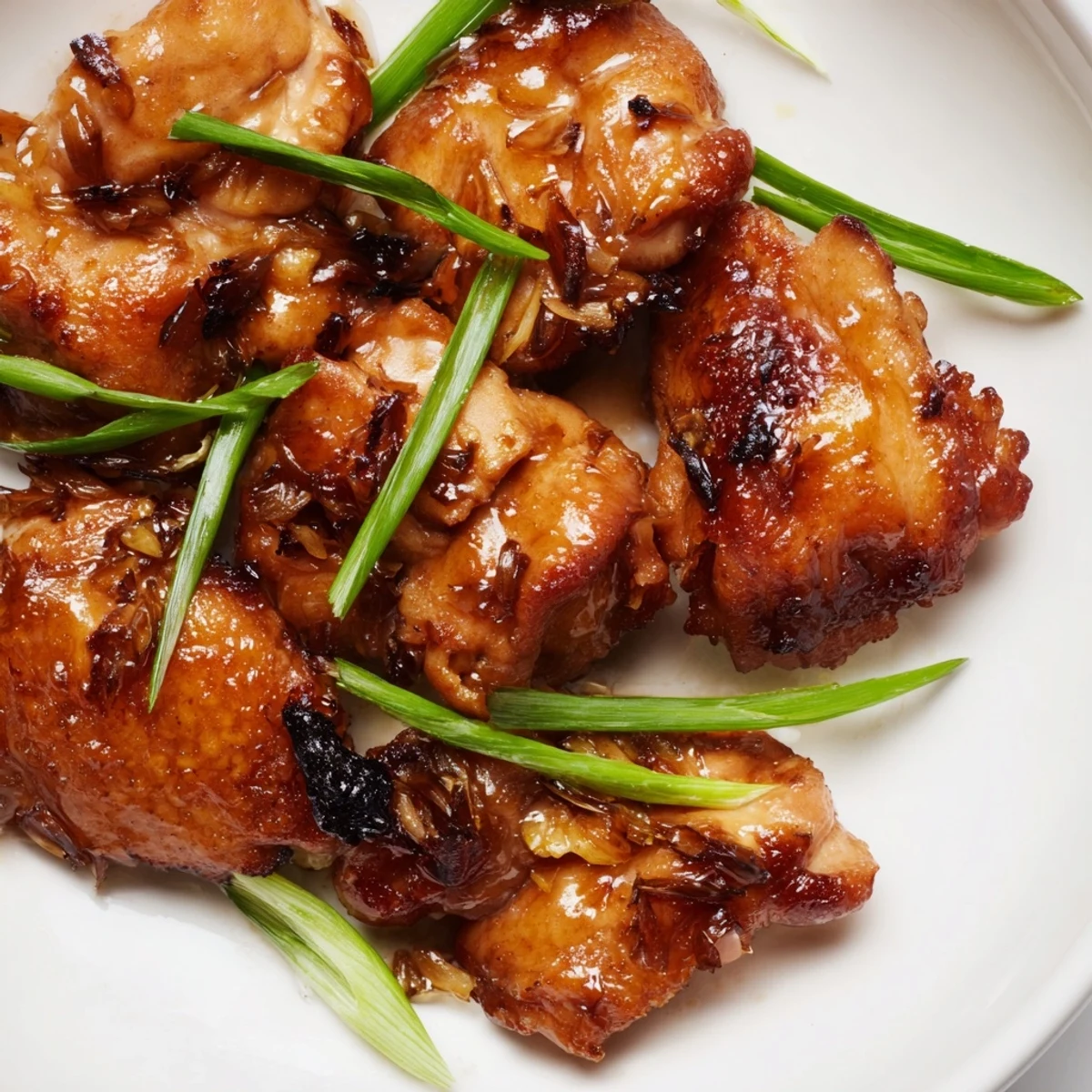 Aromatic Vietnamese Lemongrass Chicken served hot with fresh spring onions garnish.
