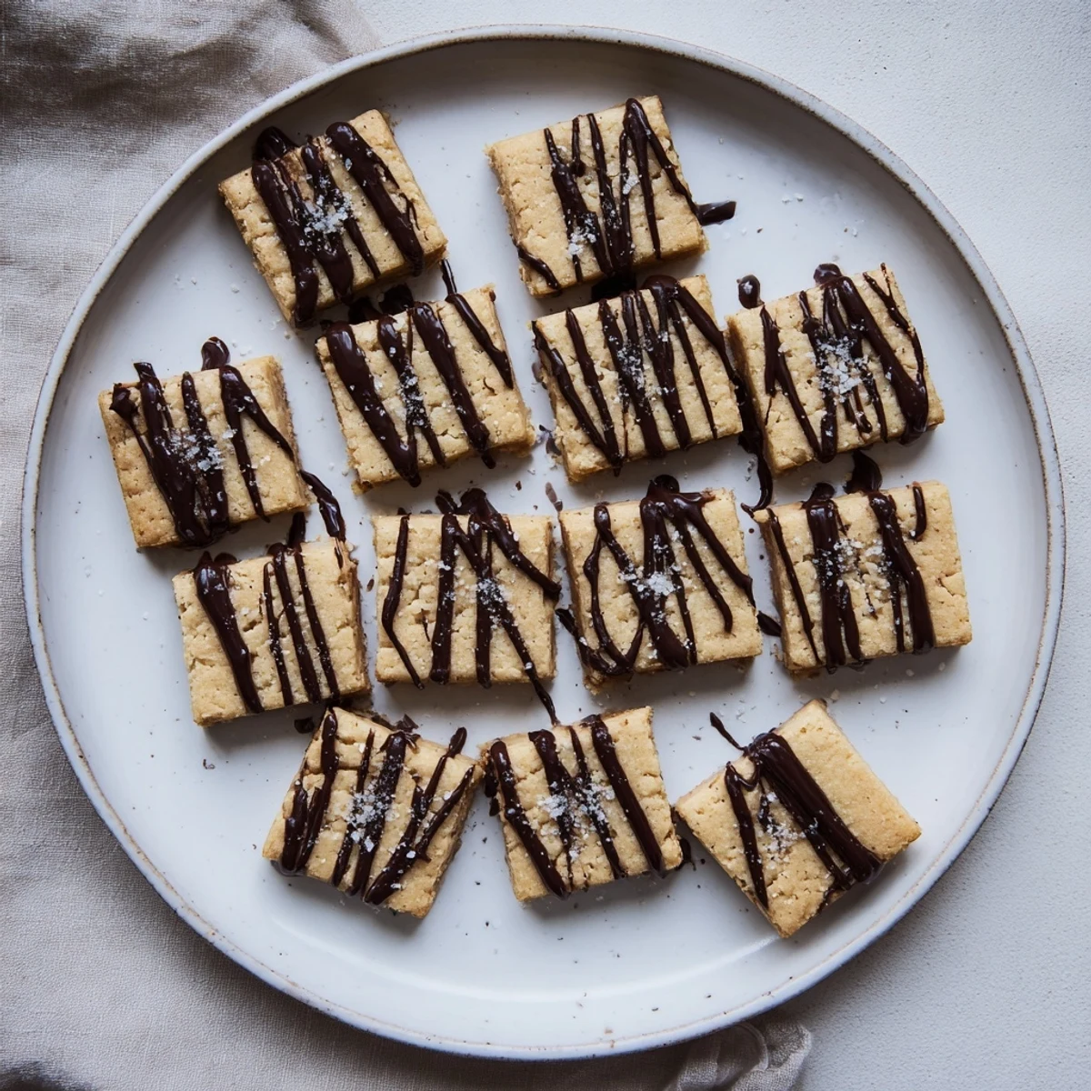 A platter of buttery espresso shortbread cookies, perfect for serving with a hot cup of coffee.