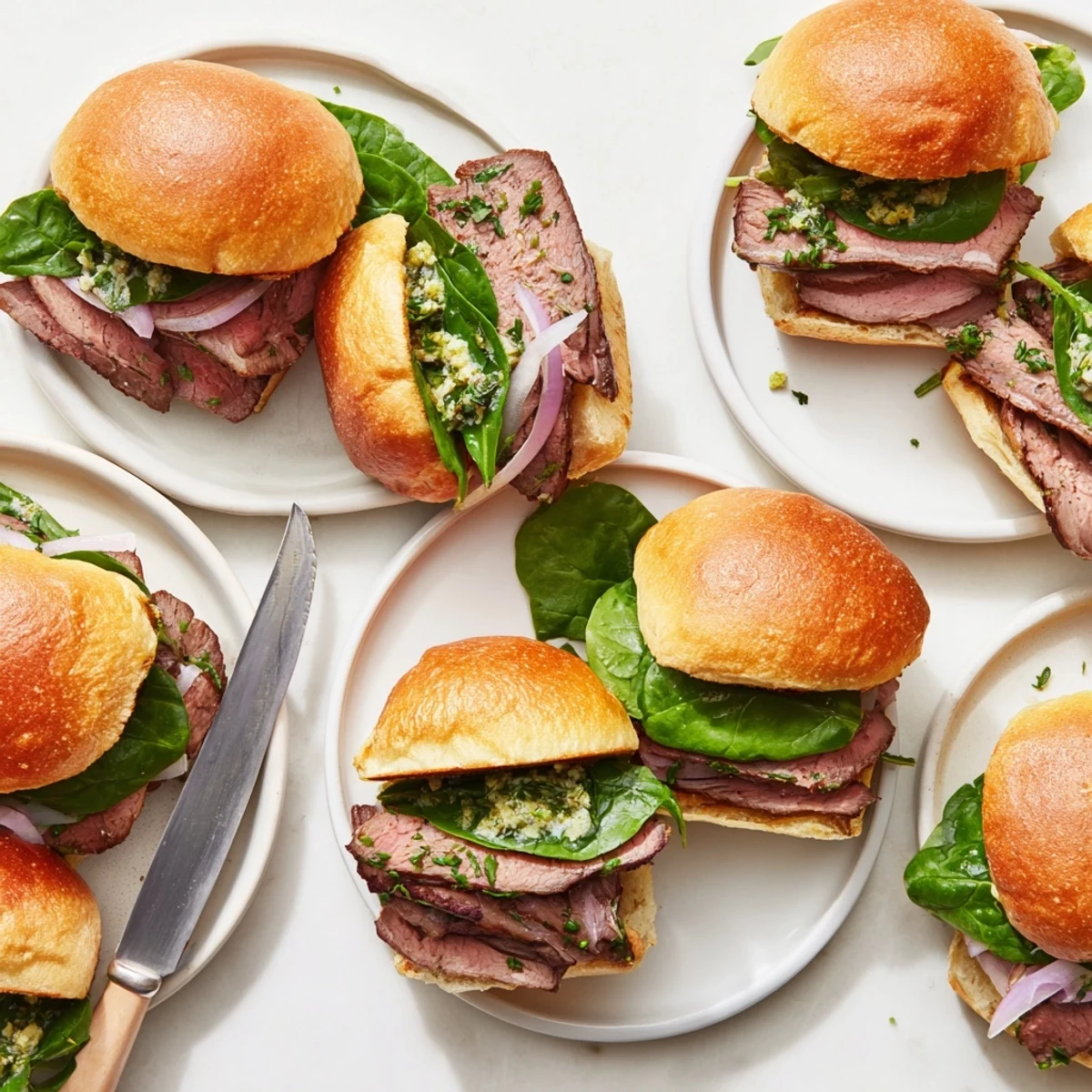 Savory steak sliders drizzled with zesty cowboy butter served warm for game day gatherings.