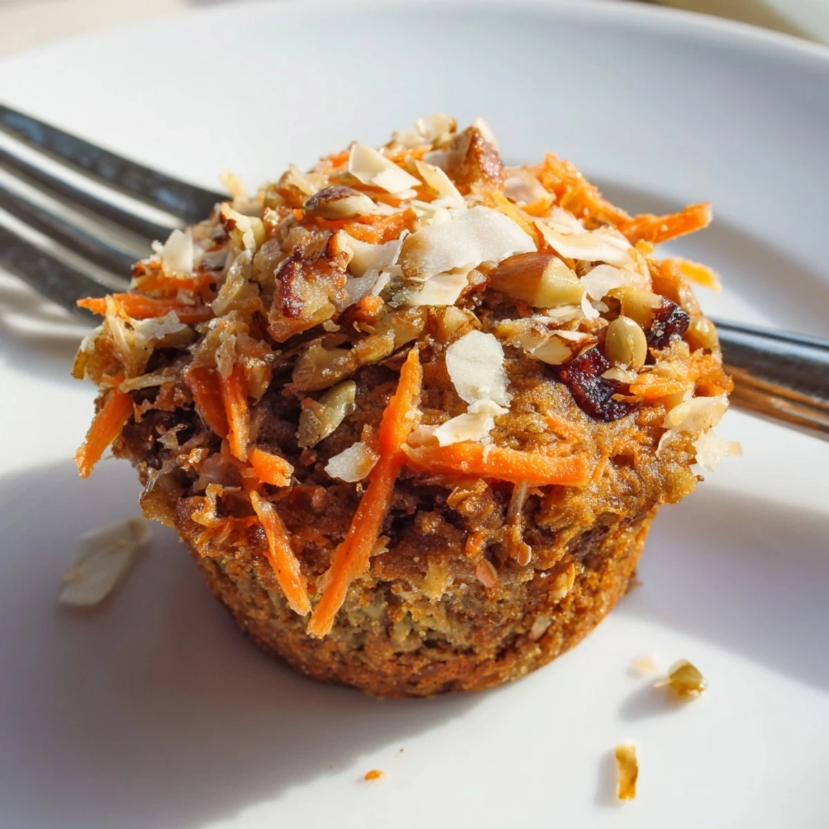Morning Glory Muffins baked with carrots, apples, and nuts on a cooling rack for breakfast.