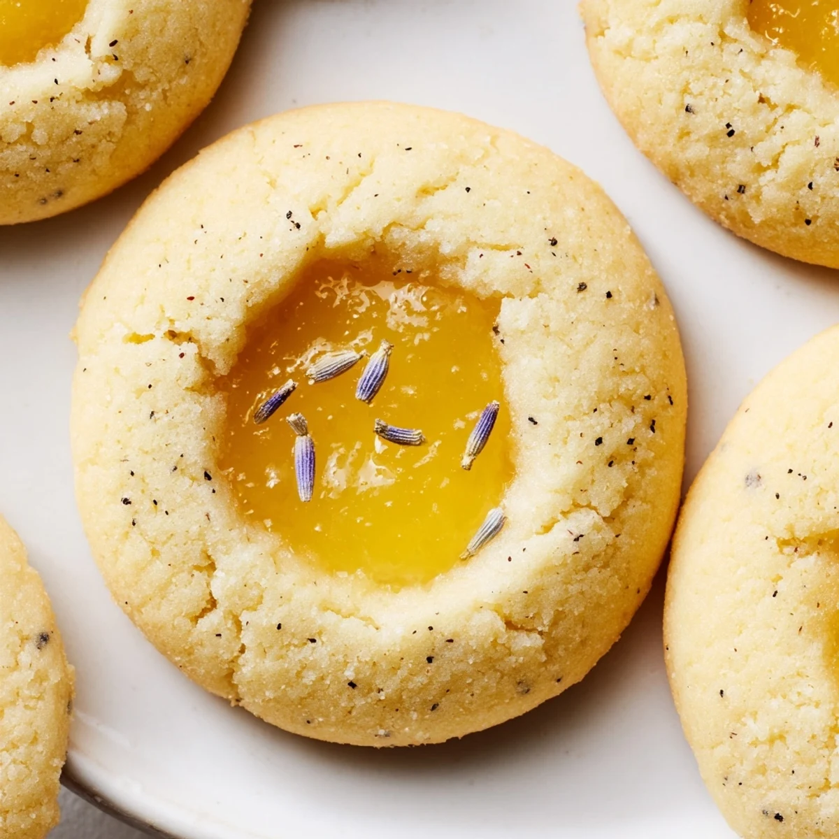Buttery thumbprint cookies with floral lavender zest and sweet lemon centers ready for tea
