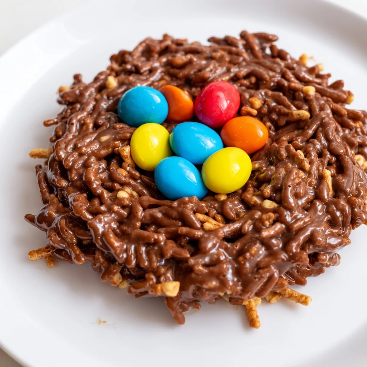 Handcrafted no bake birds nest cookies arranged on parchment paper ready for spring serving