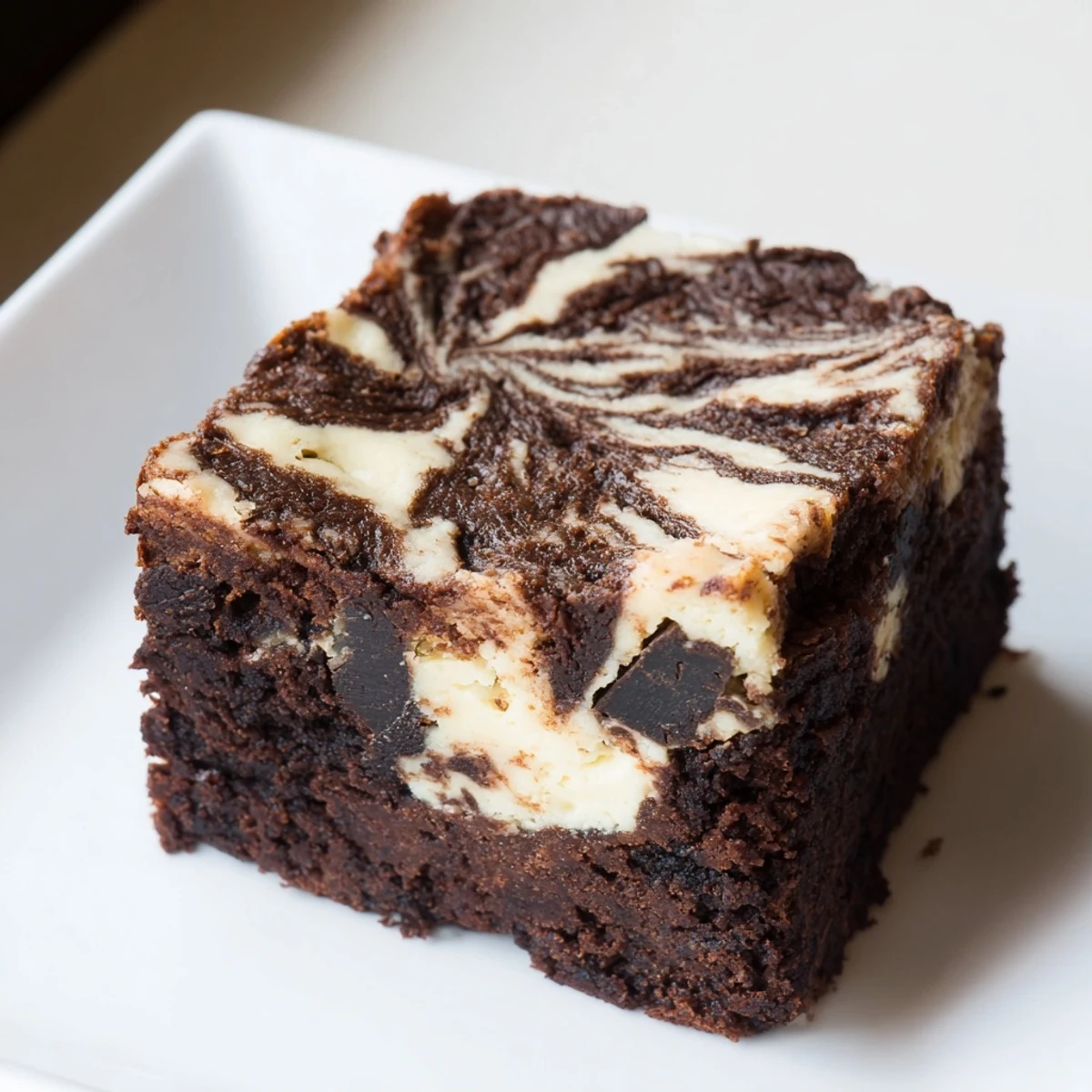 Fudgy homemade cheesecake swirled brownies featuring marbled cream cheese and rich chocolate layers