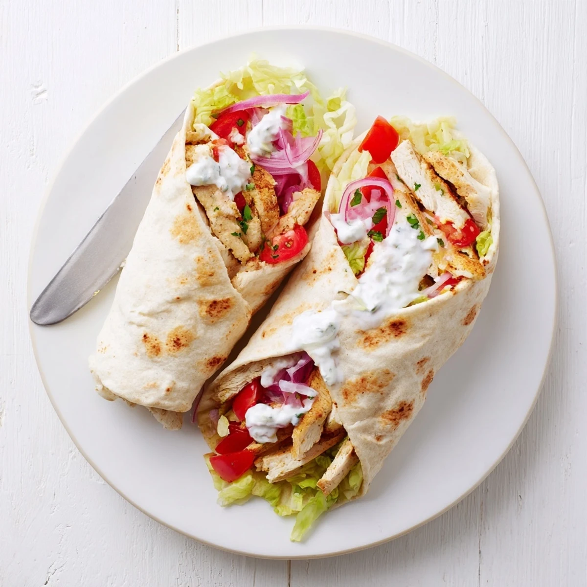 Protein-packed wrap featuring juicy seasoned chicken in crispy cottage cheese flatbread with tomatoes