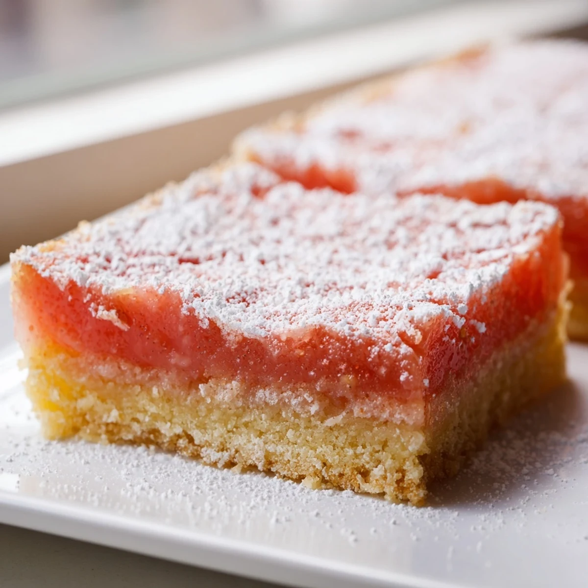 Creamy grapefruit bars with buttery shortbread crust ready for spring serving