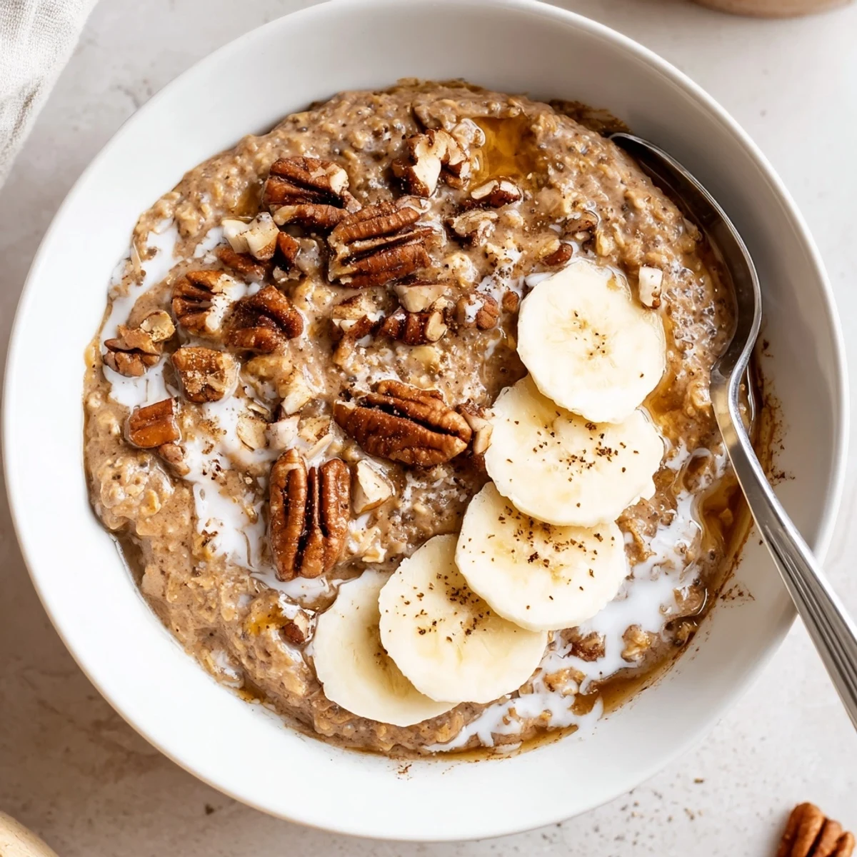 Creamy Brown Sugar Coffee Overnight Oats, chilled and ready for busy mornings