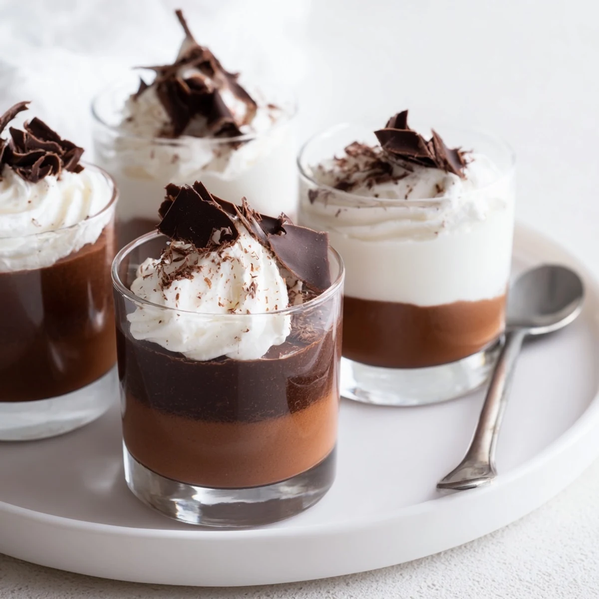 Triple Chocolate Mousse Cups spoon-ready with airy layers and bittersweet aroma.