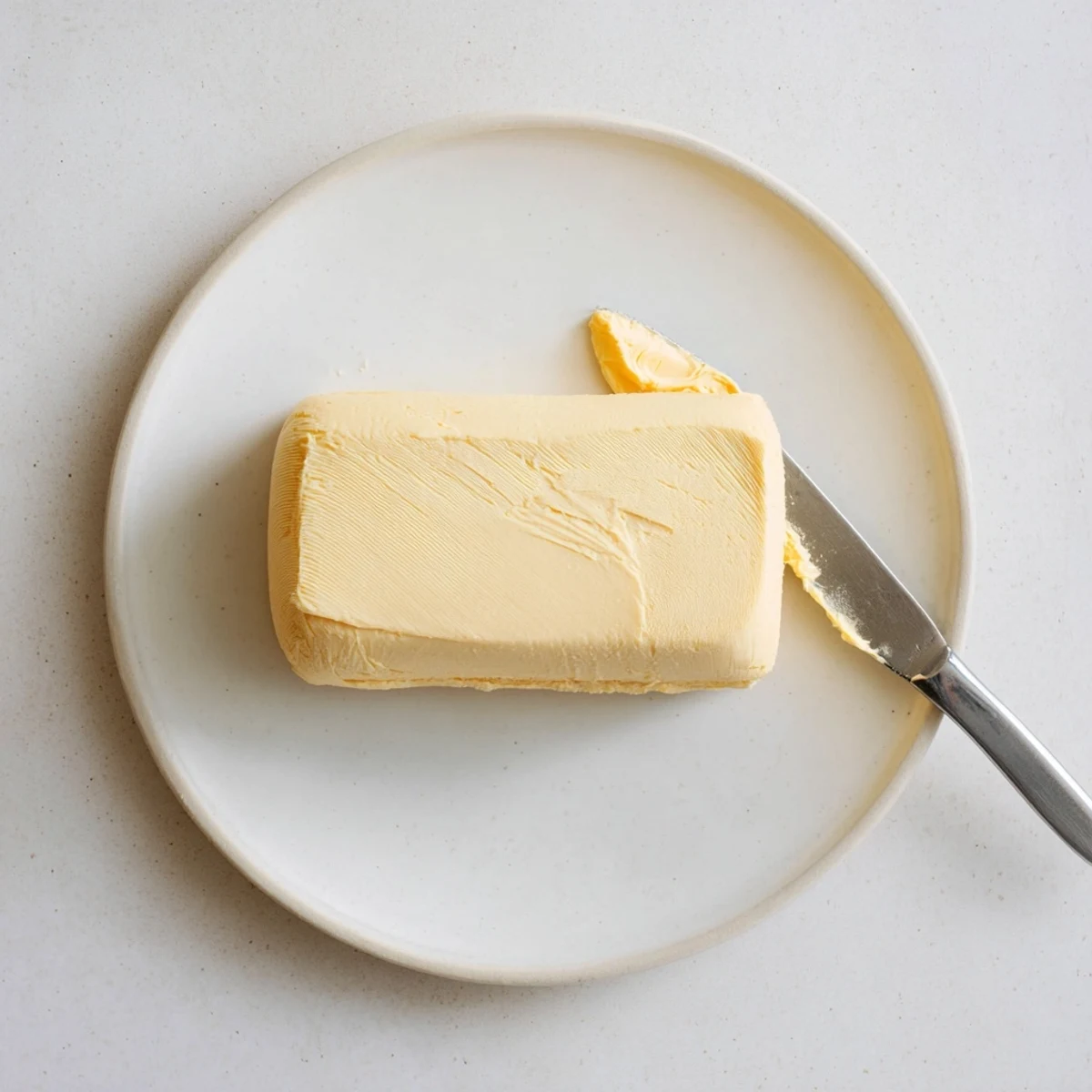 Golden vegan dairy free butter spread on rustic sourdough toast slice