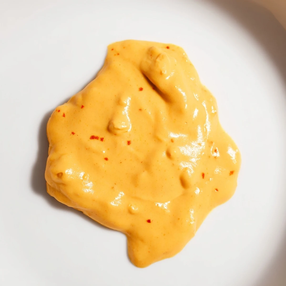 Vegan nacho cashew cheese sauce with roasted red pepper served in small bowl