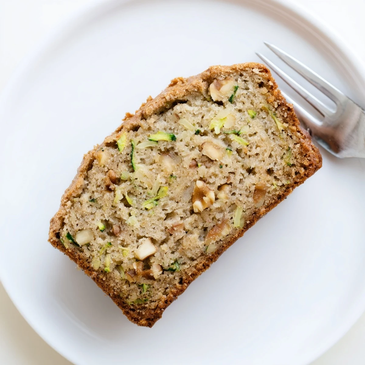 Freshly baked Zucchini Banana Bread cooling in pan beside steaming coffee