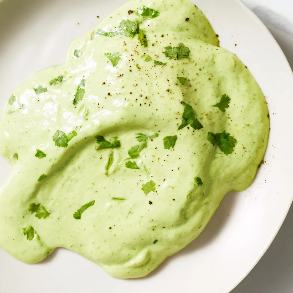 Creamy cilantro lime sauce drizzled over grilled chicken tacos with fresh lime wedges