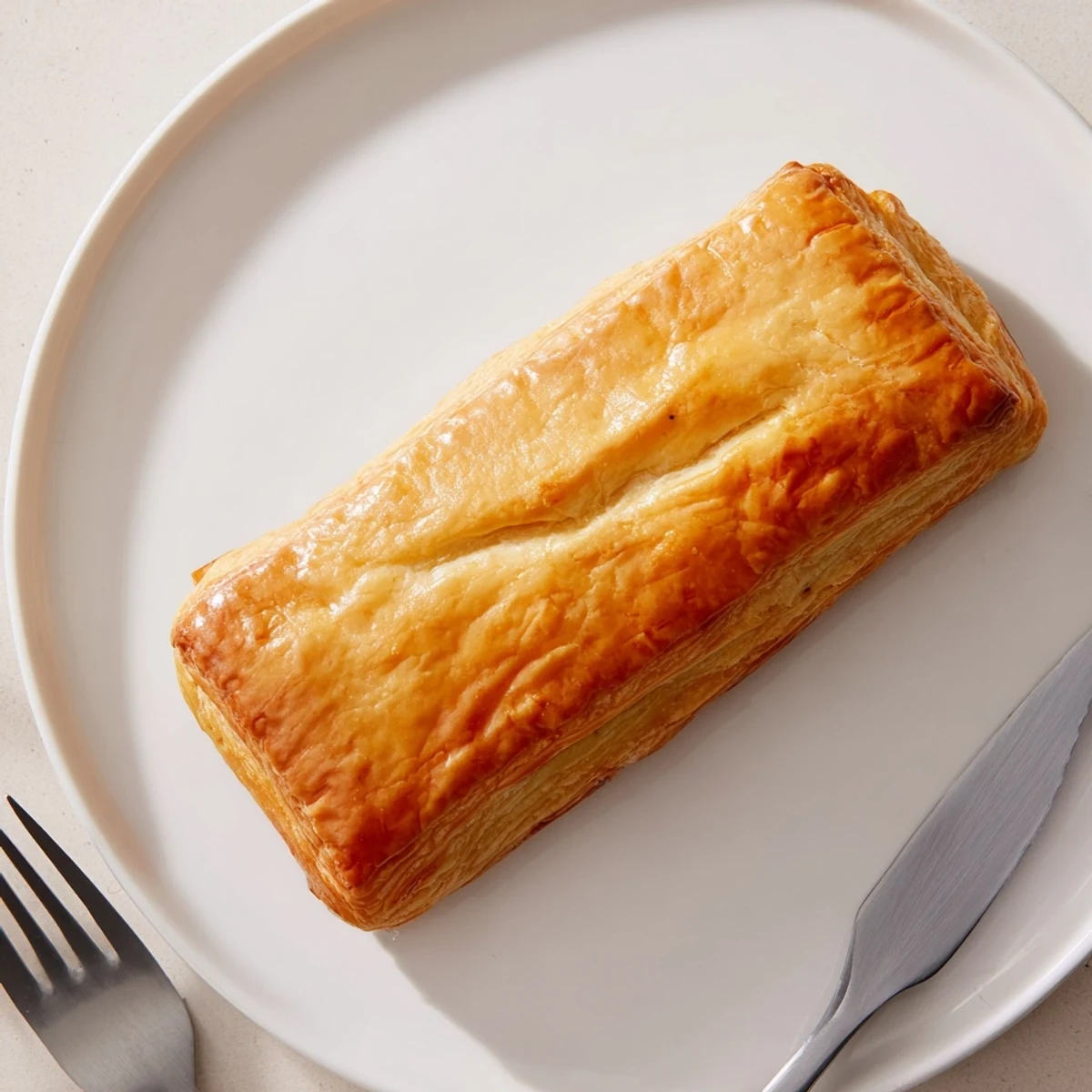 Greggs inspired steak and cheese roll served fresh from the oven with golden brown crust
