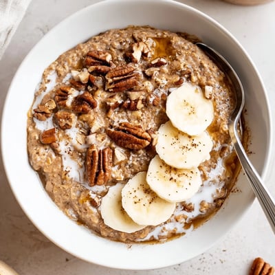 Creamy Brown Sugar Coffee Overnight Oats, chilled and ready for busy mornings